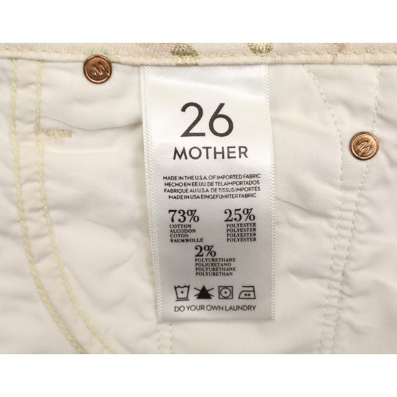 Mother Women's The Looker Friends In High Places Printed Beige Sz 26 - Picture 9 of 13